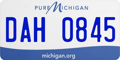 MI license plate DAH0845