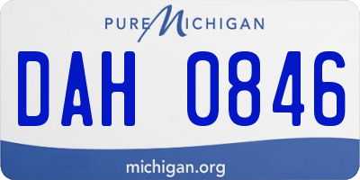 MI license plate DAH0846