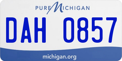MI license plate DAH0857