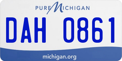 MI license plate DAH0861