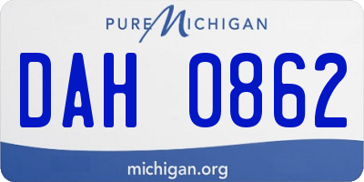 MI license plate DAH0862
