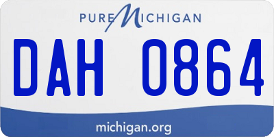MI license plate DAH0864
