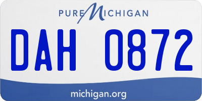 MI license plate DAH0872