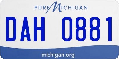 MI license plate DAH0881