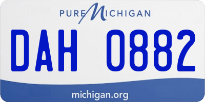 MI license plate DAH0882