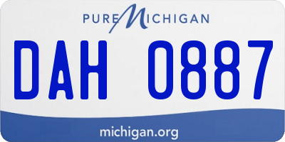 MI license plate DAH0887