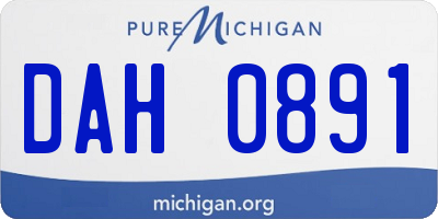 MI license plate DAH0891