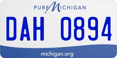 MI license plate DAH0894