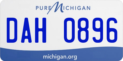 MI license plate DAH0896