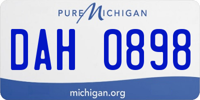 MI license plate DAH0898