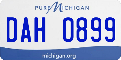 MI license plate DAH0899