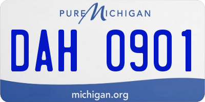 MI license plate DAH0901