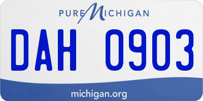 MI license plate DAH0903