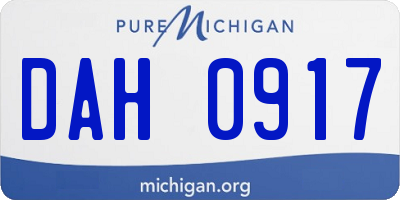 MI license plate DAH0917