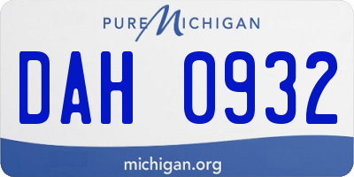MI license plate DAH0932
