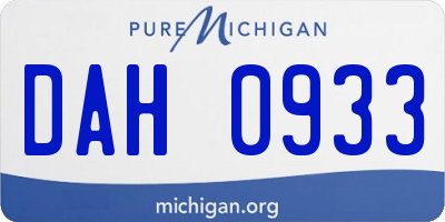 MI license plate DAH0933
