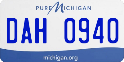 MI license plate DAH0940