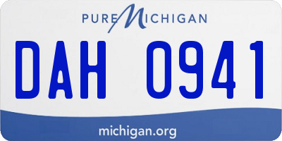 MI license plate DAH0941