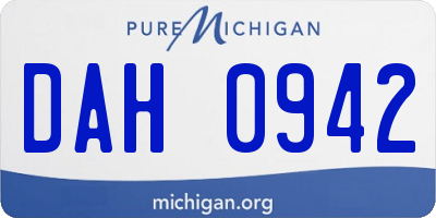 MI license plate DAH0942