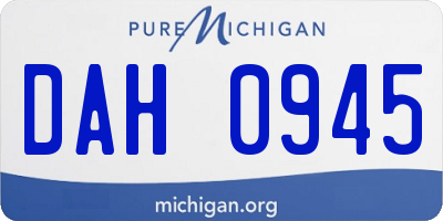 MI license plate DAH0945