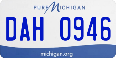 MI license plate DAH0946