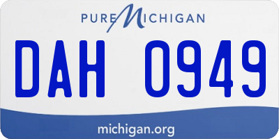 MI license plate DAH0949