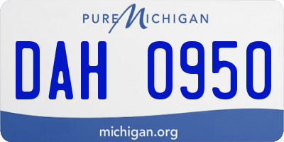 MI license plate DAH0950