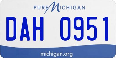 MI license plate DAH0951