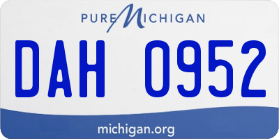 MI license plate DAH0952