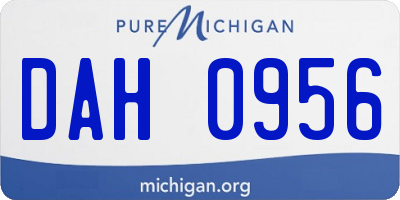 MI license plate DAH0956