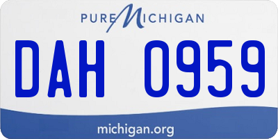 MI license plate DAH0959