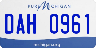 MI license plate DAH0961