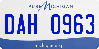 MI license plate DAH0963