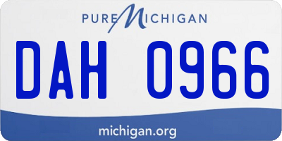 MI license plate DAH0966