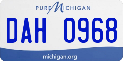 MI license plate DAH0968