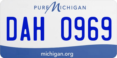 MI license plate DAH0969