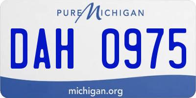 MI license plate DAH0975