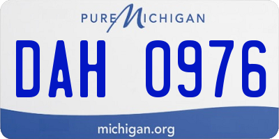 MI license plate DAH0976