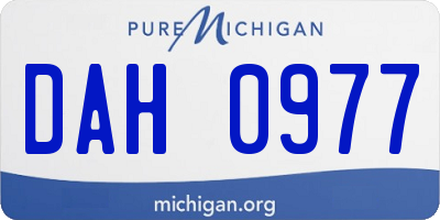 MI license plate DAH0977