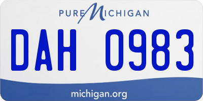 MI license plate DAH0983