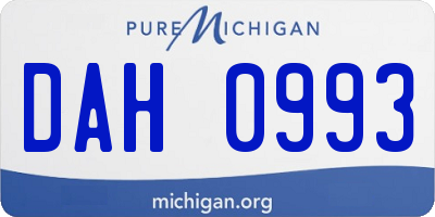 MI license plate DAH0993