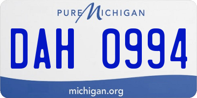 MI license plate DAH0994