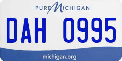 MI license plate DAH0995