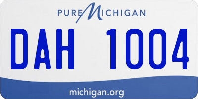 MI license plate DAH1004