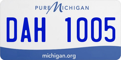 MI license plate DAH1005