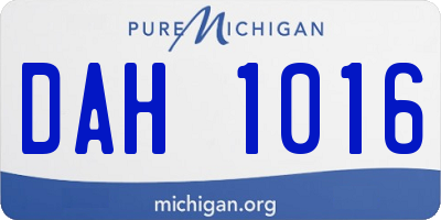 MI license plate DAH1016