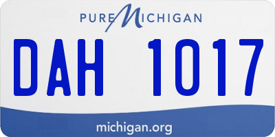 MI license plate DAH1017