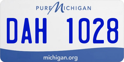 MI license plate DAH1028