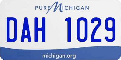 MI license plate DAH1029
