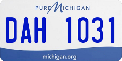 MI license plate DAH1031